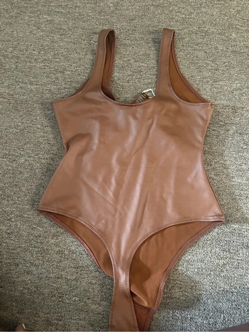 Women’s Scoop Neck One-Piece Swimsuit in Brown